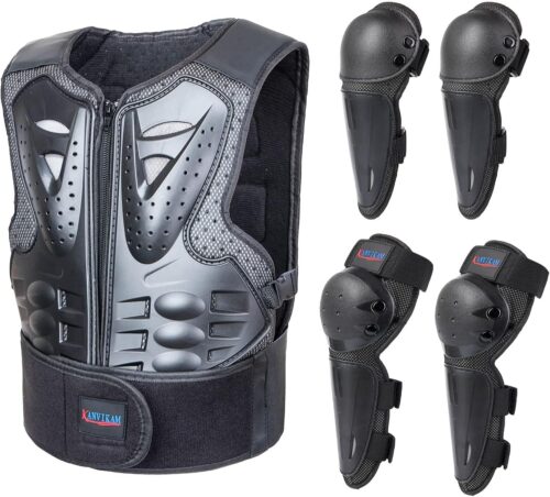 Kids Motocross Vest for Dirt Bike ATV Skateboard,Children Body Armor Protection with Knee Pads Eblow Pads for Cycling Skating