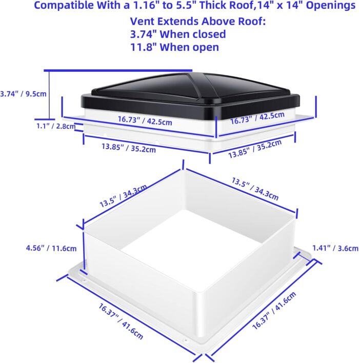 RV Roof Vent Fan 6-Speed-Reversible - Image 6
