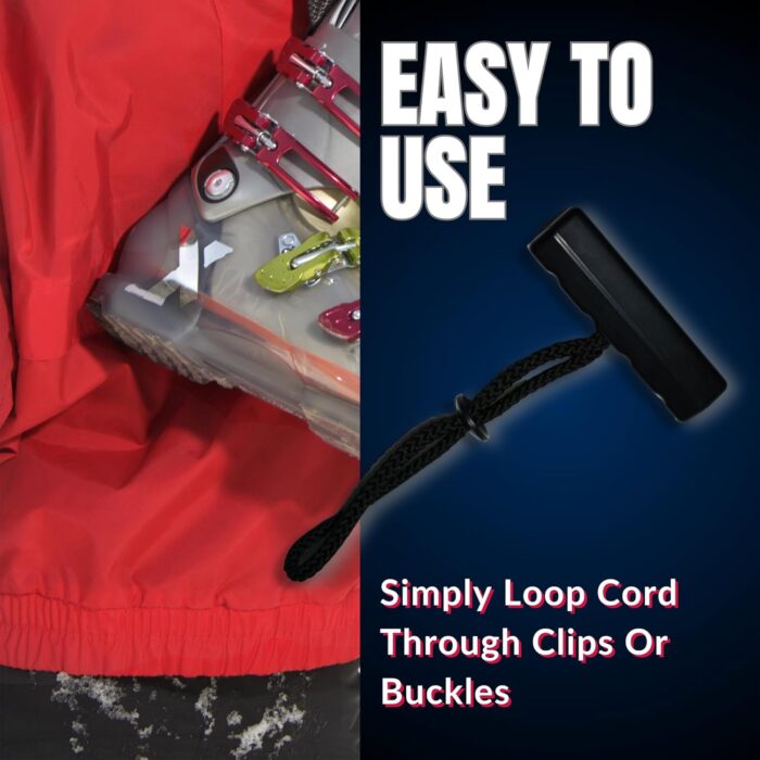 Covey Sports Ski Boots Carrier Strap with Thermoplastic Handle & Durable Nylon Cord - Lightweight Ski Boot Holder & Tote for Easy Transport - Compact Snow Sports Equipment Accessory Made in USA - Image 7
