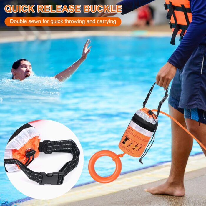 Water Rescue Throw Bag - 3/10 Inch Rope with 50FT /70FT/100FT Length Up to 1900lbs Tensile Strength Throwable Flotation Device - Emergency Safety Equipment for Kayak Raft Boat - Image 5