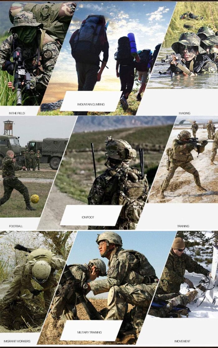 LANBAOSI Men's Tactical Combat Shirt and Pants Set Long Sleeve Woodland Hunting Military Uniform 1/4 Zip - Image 6