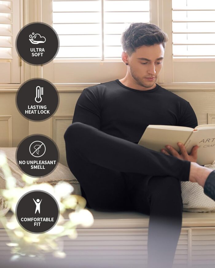 WEERTI Thermal Underwear for Men Long Johns with Fleece Lined, Base Layer Men Cold Weather Top Bottom - Image 5