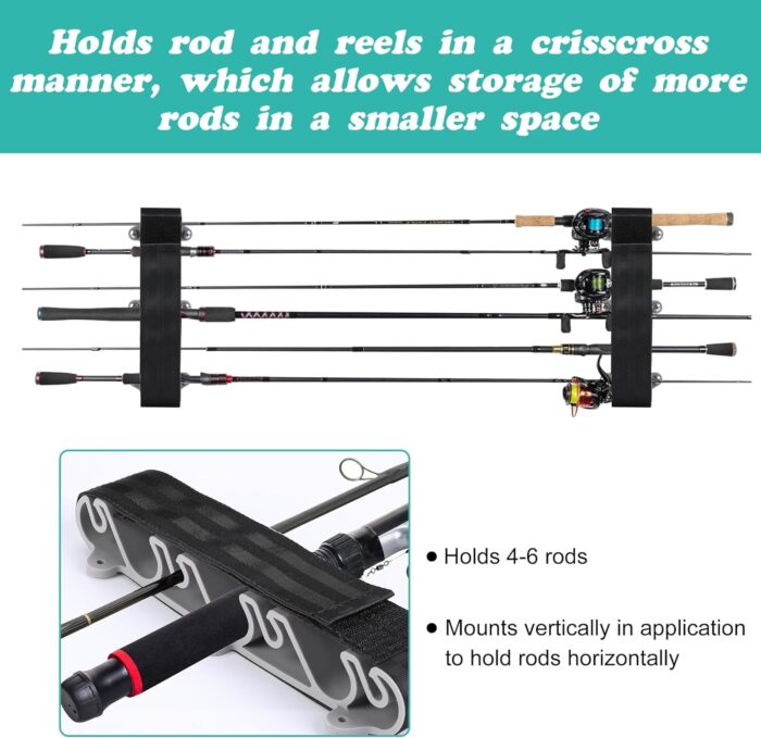 RunNico 2 pack Boating Vertical Fishing Rod Holders,Fishing Rod Holder,Boating Vertical Fishing Rod Rack for Storage,Fishing Pole Strap for Boat Deck - Image 5