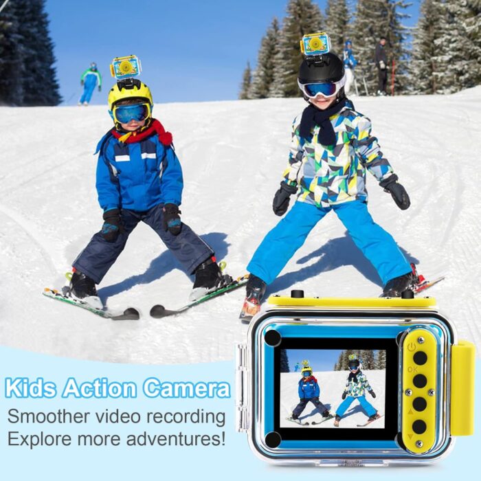 GKTZ Kids Camera - Waterproof Underwater Camera for Kids, Christmas Birthday Gifts for Boys Age 3-12, 1080P HD Children Digital Action Camera, Pool Toys for Kids Age 4-12 - Image 2