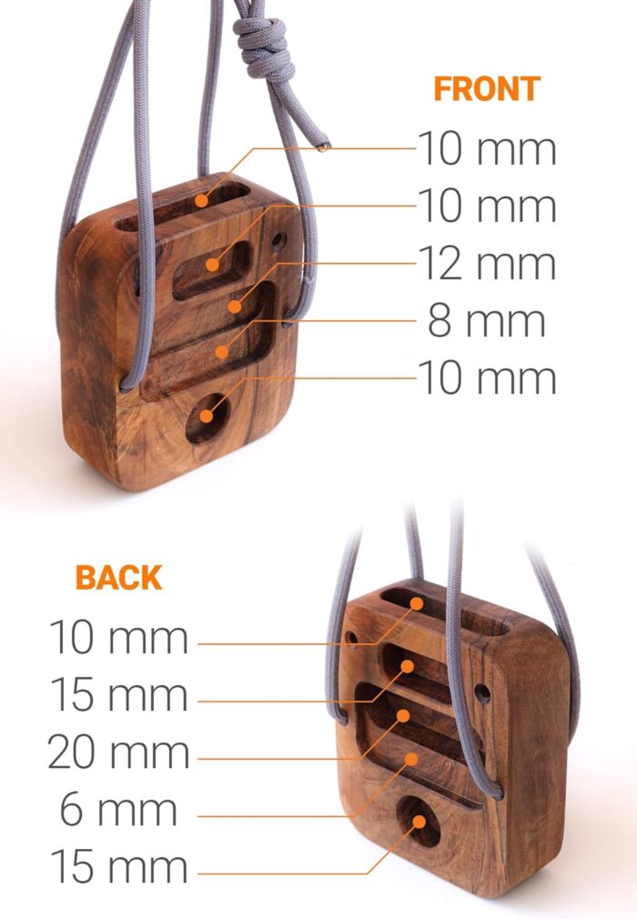 Portable Hangboard for Rock Climbing Holds,Fingerboard Trainer for Hand Grip Strengthener,Pinch Block Grip,Home Gym Fitness Workout Equipment -Hard Wood - Image 3