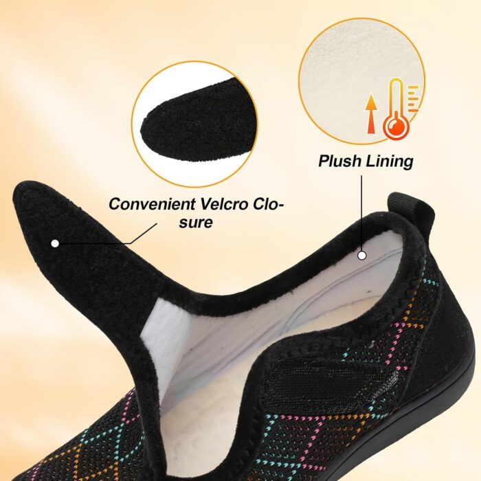 LeIsfIt Womens Slippers Wide Diabetic Shoes Adjustable Arthritis Edema House Shoes Indoor Outdoor Slippers - Image 3