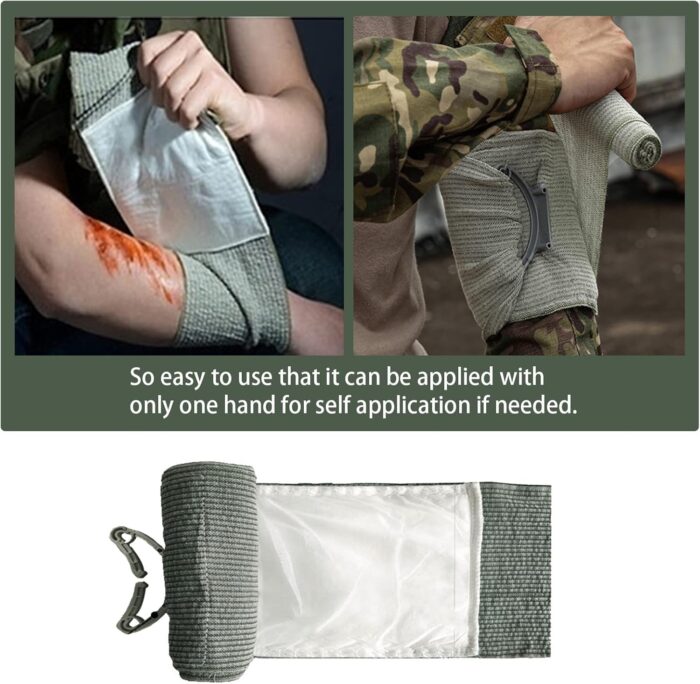RHINO RESCUE 6" Israeli Style Emergency Bandage, Compression Trauma Wound Dressing, Medical Sterile Vacuum Sealed, Combat Tactical First Aid Kit IFAK Supplies, 5 Count - Image 6