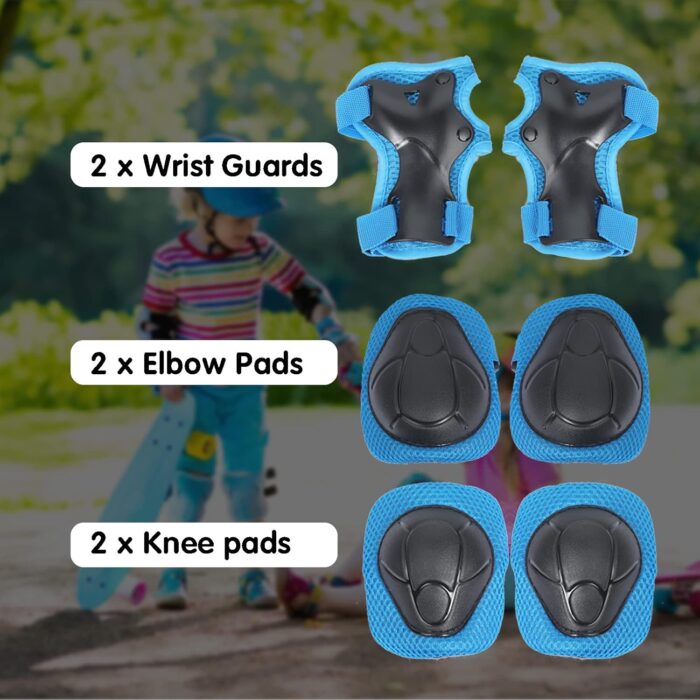 Kids Helmet Set, Toddler Helmet for Boys Girls Age 3-8 with Knee Elbow Pads Wrist Guards for Bike Skating Skateboard Cycling Scooter Rollerblading - Image 4