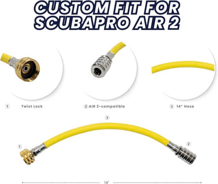 Scuba Choice Scuba Diving 14" BCD BC Flush Wash Hose for Air 2 - Image 3