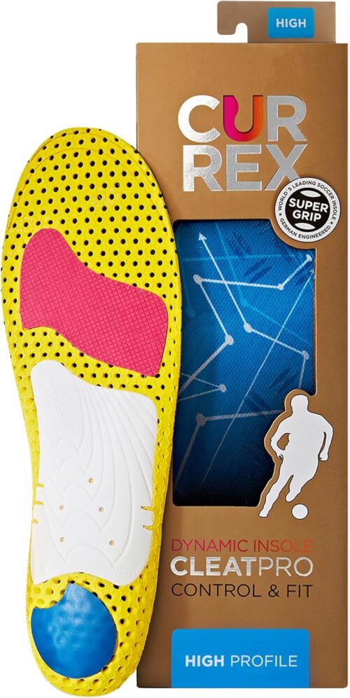 CURREX CleatPro Sport Insoles for Soccer Cleats, Football Cleats, & Field Sport Shoes – Stabilizing Inserts to Help Reduce Fatigue, Prevent Common Injuries – for Men, Women & Kids – High Arch, XS