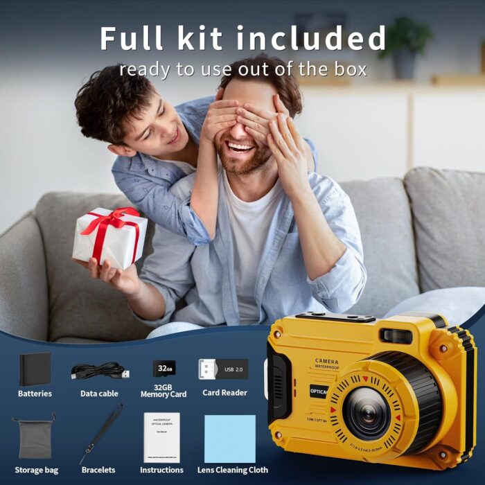 Waterproof Camera, 48MP Digital Camera Underwater with 32GB TF Card, 2.8" IPS Screen 33FT Waterproof, 6X Optical Zoom, Dustproof Shockproof for Snorkeling, Surfing, Rafting - Image 6
