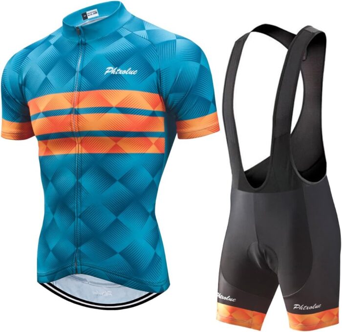 Cycling Kits for Men Cycling Jersey Set Uniform Clothes Bike Bicycle Shirt+3D Gel Pad Cushion Bibs Shorts