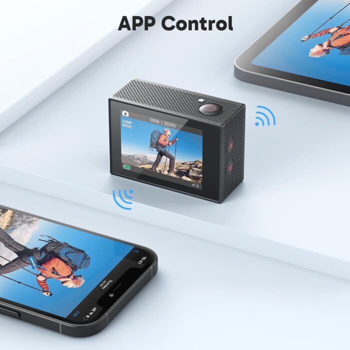 AKASO EK7000 4K30FPS 20MP WiFi Action Camera with EIS Ultra HD 131FT Waterproof Underwater Camera Remote Control 4X Zoom Support External Microphone Black - Image 7