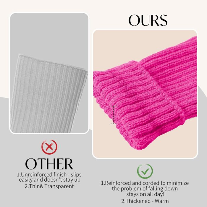 Buauty Leg Warmers 80s Party Ribbed Knit Outfits for Women Girls Fashion Y2k Winter Sports Neon Party Yoga Socks Accessories - Image 3