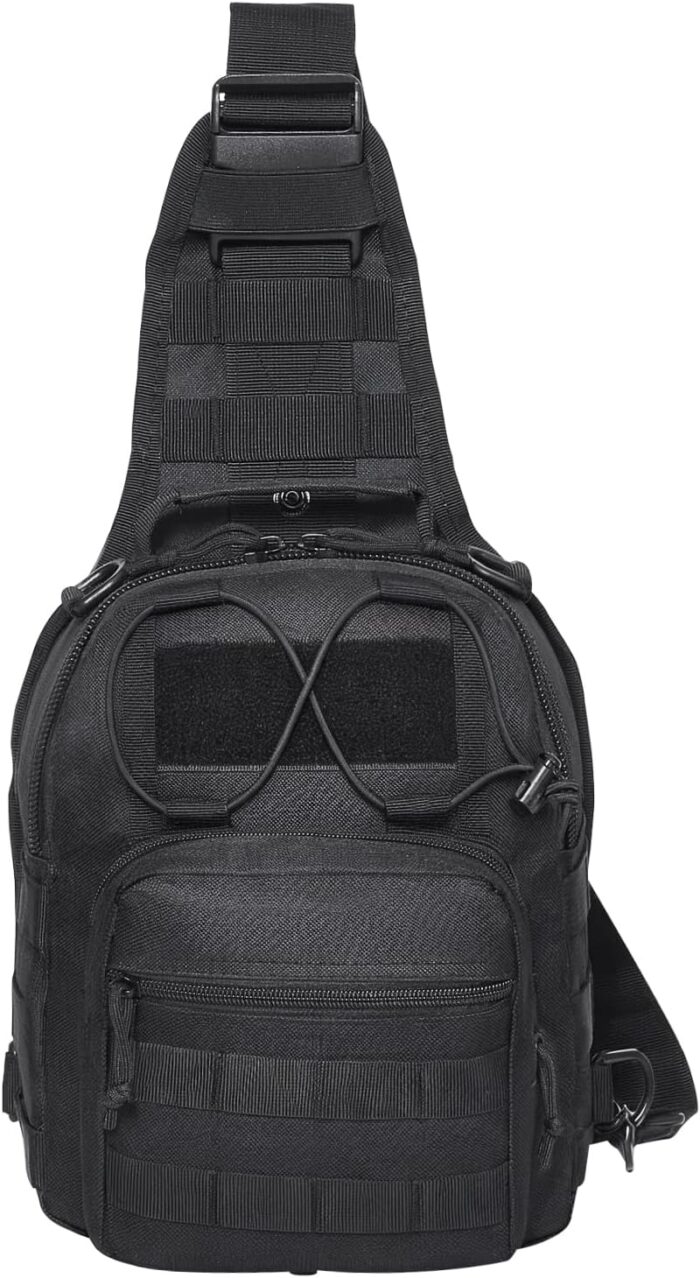 VEVOR Tactical Sling Bag, 10L Military Tactical Shoulder Bag with Molle Design and Waterproof Tactical Backpack, Tactical Shoulder Bag for Men, Caping, Hiking, Hunting and Every Day Carry, Black - Image 9