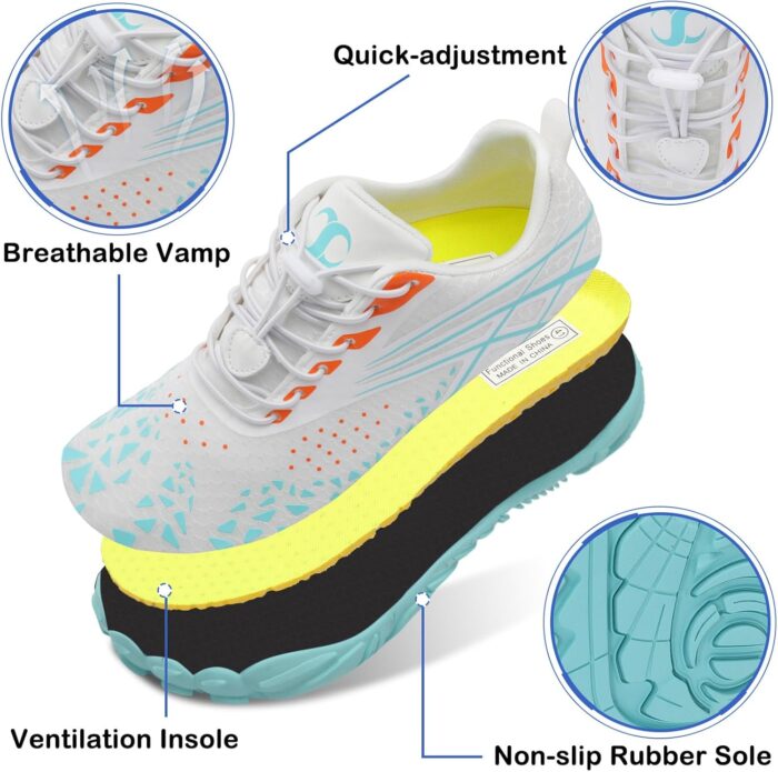Scurtain Unisex Mens Womens Athletic Hiking Water Shoes Quick Dry Barefoot Aqua Shoes Swim Shoes Beach Shoes with Drainage - Image 4