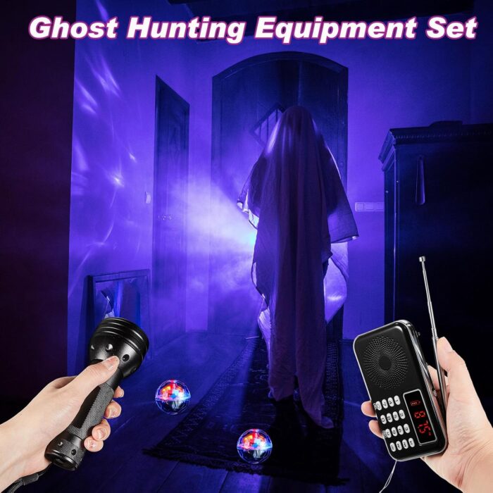 Dunzy 6 Pcs Ghost Hunting Equipment Kit Includes 1 FM Radio, 4 Light up Cat Balls (Include Battery), 1 Black UV Flashlight for Paranormal Research - Image 6