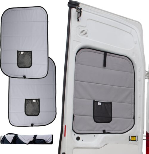 Living in a Bubble Insulated Blackout Rear Door Window Covers for Ford Transit 2015-Current Full Metal Door (Pair). Van Life Essentials & Camper Accessories