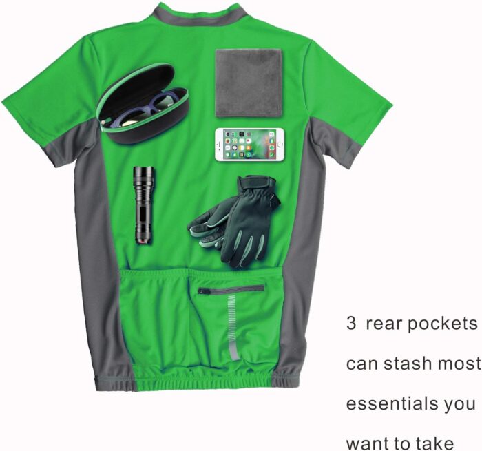 bpbtti Men's Cycling Jersey Short Sleeve Bike Biking Shirts with Half Front Zipper & 3-Rear Pockets - Image 5