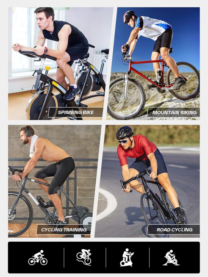 Sportneer Padded Bike Shorts for Men - 4D Padding Mens Bicycle Cycling Biking Clothing Shorts, Breathable and Absorbent - Image 7