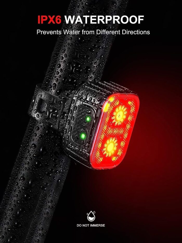 Bike Lights, Rechargeable Bicycle Lights Set Super Bright 8+12 Modes, IPX6 Waterproof Bike Lights for Night Riding/Cycling Safety, Front and Back Taillight Reflectors, 58 Hrs Long Battery Life - Image 6