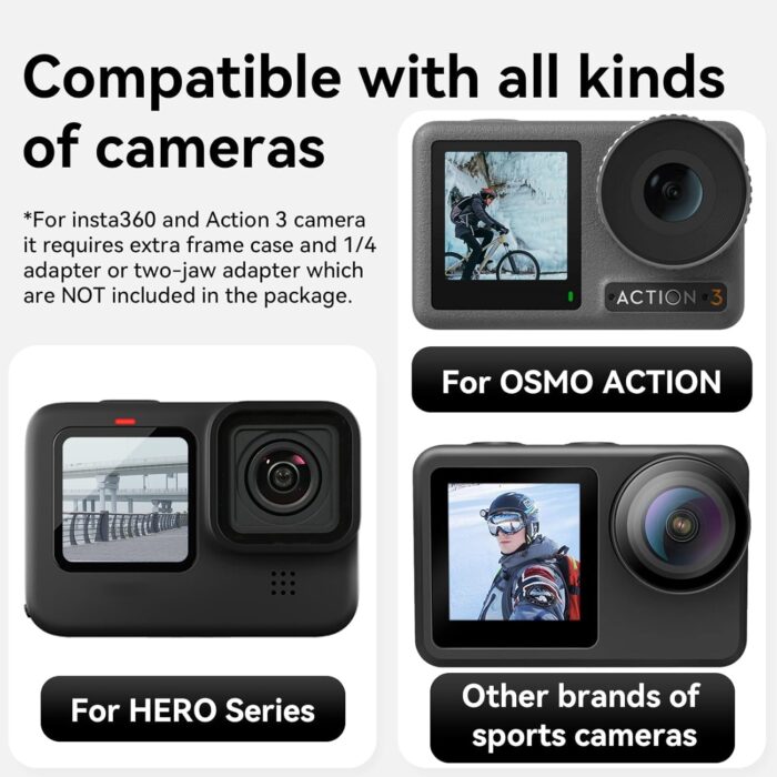 Helmet Mount for GoPro, Motorcycle Chin Strap Attachment with Extension J Hook Dirt Bike Holder Mounting Accessories for Go Pro Max Hero 13 12 11 10 9 8 Insta360 X5 X4 X3 DJI Action 3 4 5 Pro AKASO - Image 6