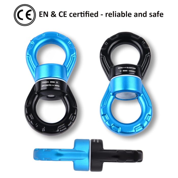 PACEARTH Swing Swivel 35KN Breaking Strength 360° Rotator Safety Rotational Device Hanging Accessory for Rock Climbing, Hanging Hammock, Web Tree Swing, Aerial Dance, Children's Swing Spinner Hanger - Image 7