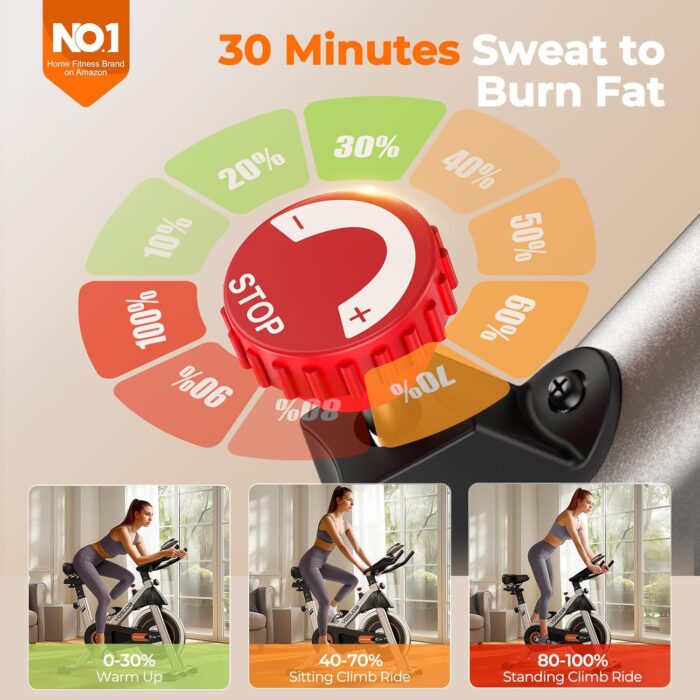 YOSUDA Indoor Cycling Bike Brake Pad/Magnetic Stationary Bike - Cycle Bike with Tablet Mount & Comfortable Seat Cushion - Image 2