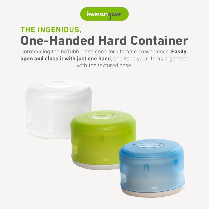 humangear GoTubb | Hard Container | Easy Open | Food-Safe Material, Clear/Green/Blue, Small - Image 2