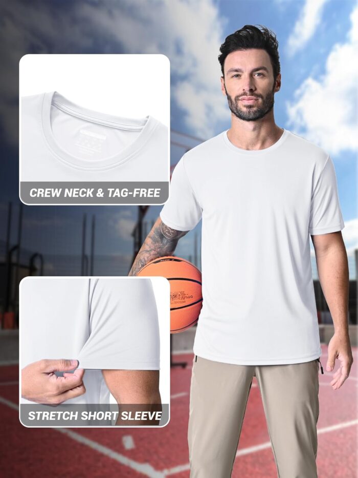 MAGCOMSEN Men's Short Sleeve UPF 50+ T-Shirt Quick Dry Rash Guard Athletic Running Swim Top Tee Performance Water Shirts - Image 5