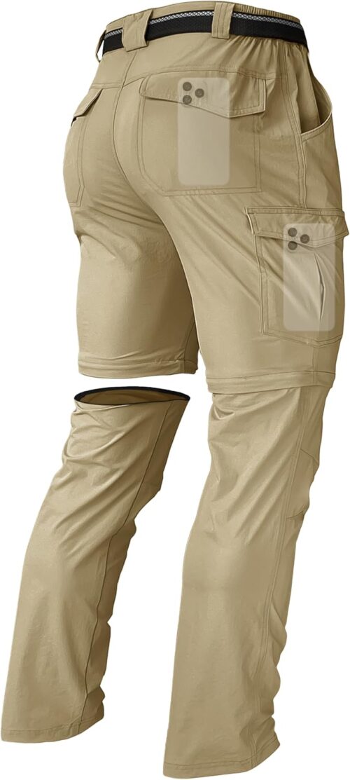 Men's Hiking Convertible Zip Off Pants Outdoor Waterproof Quick Dry Lightweight Fishing Safari Travel Cargo Work Pants