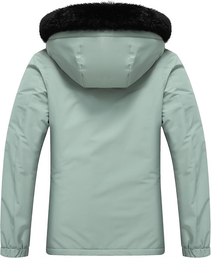 MOERDENG Women's Ski Jacket Waterproof Warm Winter Coat Hooded Snowboarding Jacket Versatile for Hiking & Winter Activities - Image 2