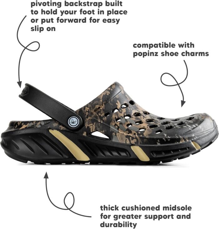 Joybees Men's Trekking Clog - Rubber Garden Clogs for Men, Outdoor Sport Sandals, Foam Water & Sand Shoes with Arch Support for Work, Waterproof - Image 4