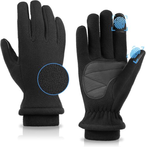 OZERO Warm Winter Gloves for Women: Touchscreen 2-Layers Polar Fleece Gloves for Gold Weather Texting Running