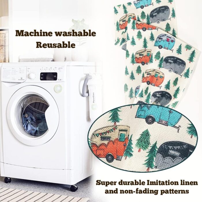 2Pcs Camper Decor Plastic Bag Holder for Camping RV Decor, Reusable Hanging Grocery Bag Organizer, Washable Large Grocery Trash Bags Storage Dispenser, Camper Rv Trailer Accessories for Inside - Image 7