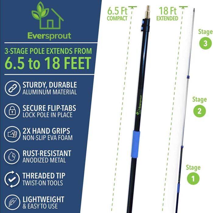 EVERSPROUT Telescoping Boat Hook | Floats, Scratch-Resistant, Sturdy Design | Durable & Lightweight, 3-Stage Anodized Aluminum Pole | Threaded End for Boating Accessories - Image 6