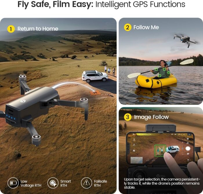 Holy Stone GPS Drone with 4K UHD Camera for Adults Beginner; HS360S 249g Foldable FPV RC Quadcopter with 10000 Feet Control Range, Brushless Motor, Follow Me, Smart Return Home, 5G Transmission - Image 5