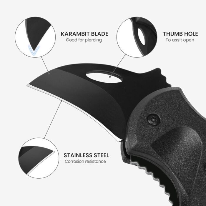 Small Pocket Knife Gift for Men, Keychain Box Cutter with 1.34inch Blade, Mini Folding Knives EDC Gadgets for Everyday Carry, Stocking Stuffers Gift for Adults Men Him - Image 2