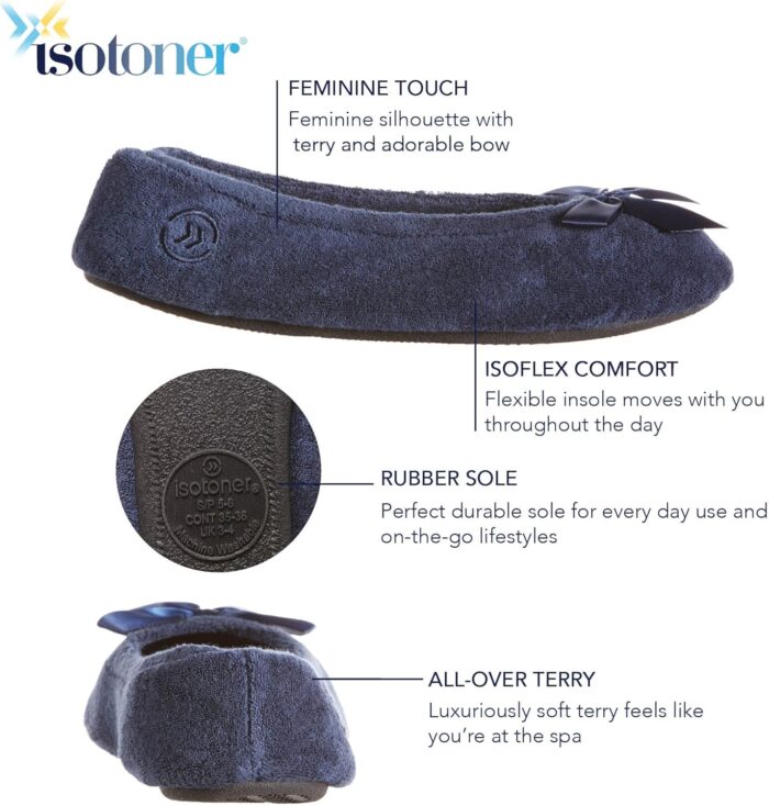 isotoner Women's Terry Ballerina Slipper Clog - Image 2