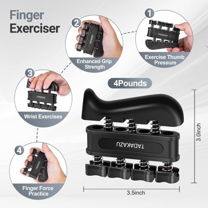 Grip Strength Trainer Kits (5 Pack), Forearm Strengthener with Adjustable Resistance, Grip Strength Tester, Finger Strengthener, Hand Gripper Strengthener for Muscle Building Injury Recover - Image 5