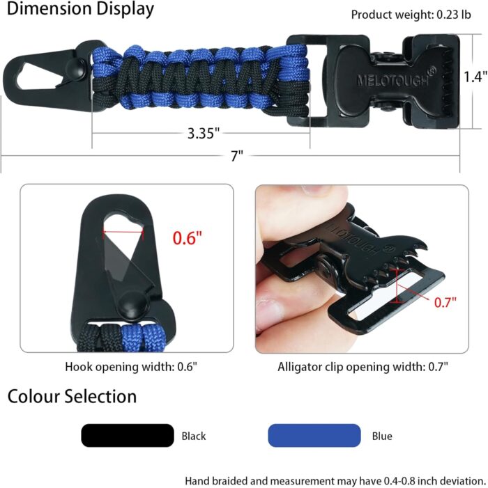 MELOTOUGH Glove Clips Tactical Glove Clip Paracord Work Glove Clip Holder with 2 Alligator Clips for Tactical Backpack,Tool Belt,Outdoor Accessory - Image 2