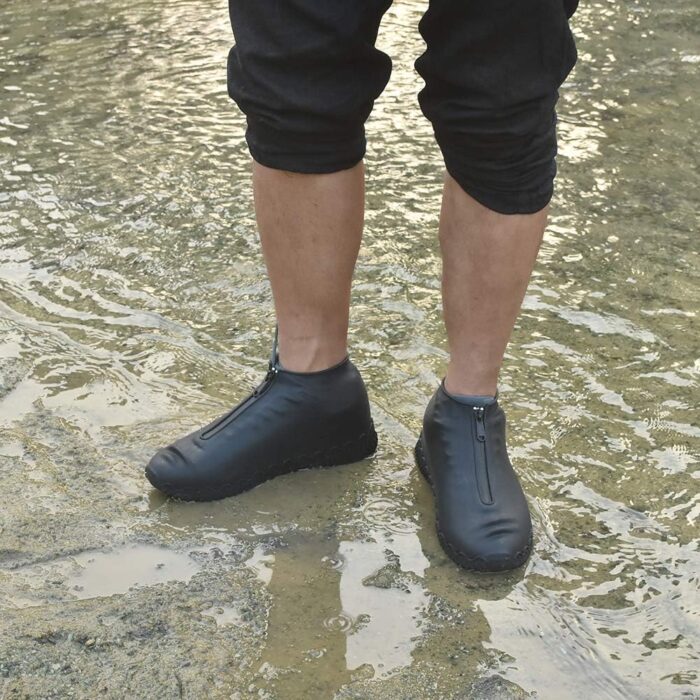 Shoe Covers Waterproof Reusable Foldable Not-Slip Rain Shoe Covers with Zipper,Shoe Protectors Overshoes Rain Galoshes for Kids Men and Women - Image 2