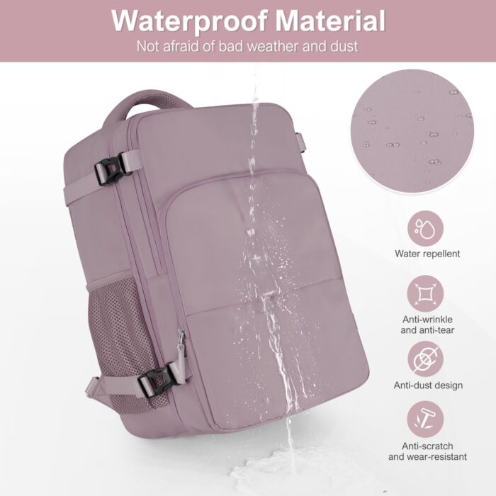 Travel laptop Backpack for Women, Personal Item Size Flight Approved, 16 Inch Laptop Bag with Multi-Pockets, College Computer Bag, Waterproof Carry On Backpack Casual Daypack Backpack - Image 8