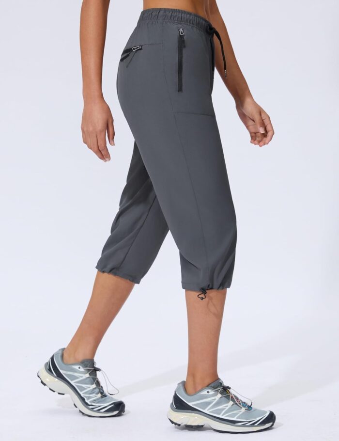 Women's Hiking Capri Pants Lightweight Quick Dry Outdoor Cargo Capris Camping Travel Zipper Pockets - Image 2