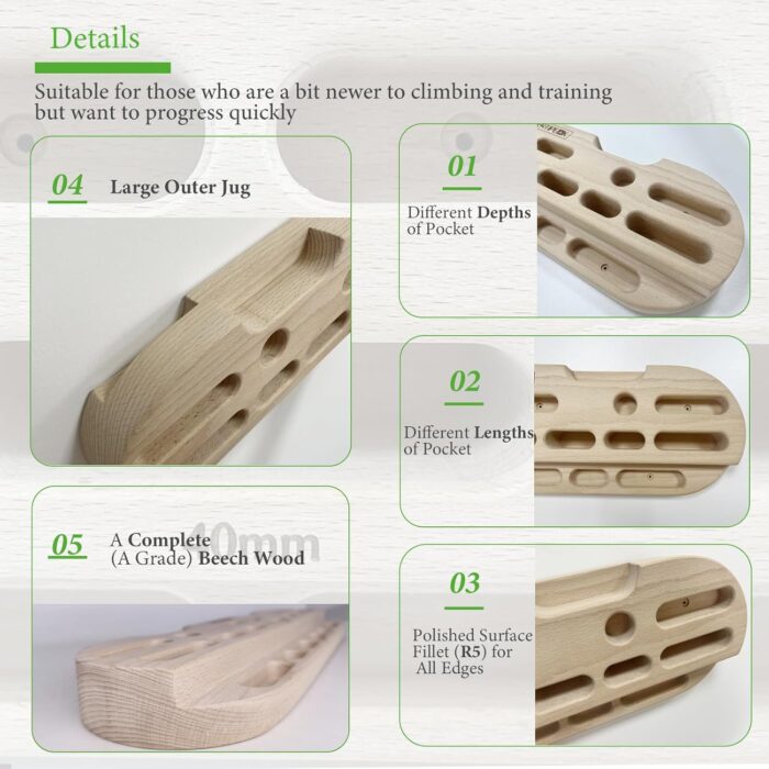 Climbing Hangboard,Rock Climbing Fingerboard Perfect for Boulder Training,Climbing Training and Pull-ups - Image 3