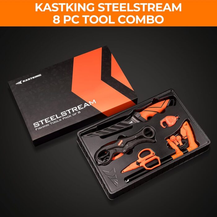 KastKing SteelStream 8pc Fishing Tool Kit - Fishing Pliers with Lanyard, Fillet Knife, Floating Fish Lip Gripper, Fishing Braid Scissors, Tool Retractor, Fishing Hook Remover, Bungee Cords - Image 9