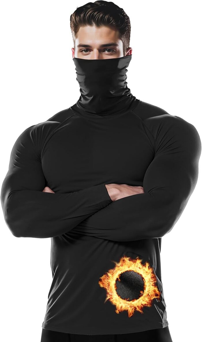 DRSKIN Men's Thermal Compression Shirts or Set Fleece Lined Base Layers Underwear Top & Bottom Sports Athletic Workout Winter - Image 3