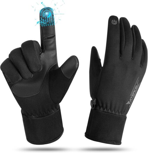 ATERCEL Winter Gloves Men and Women Cold Weather Glove Touchscreen Warm Waterproof Bicycle Gloves Sports Ski Glove