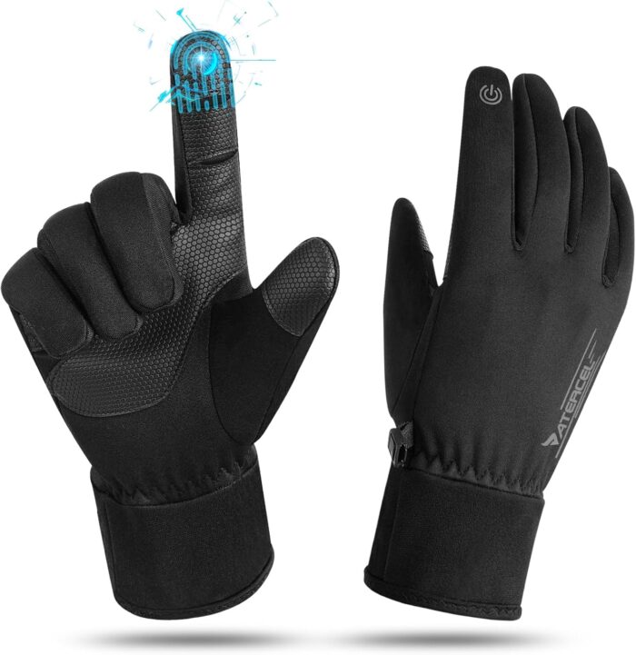 ATERCEL Winter Gloves Men and Women Cold Weather Glove Touchscreen Warm Waterproof Bicycle Gloves Sports Ski Glove