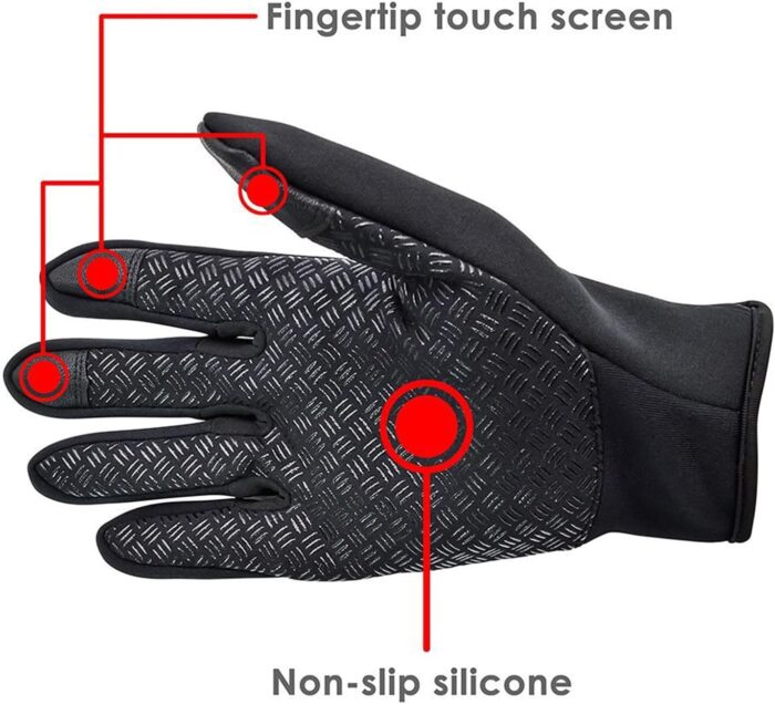 CYG&CL Outdoor Winter Touchscreen Warm Gloves, Water Resistant Windproof Anti-Slip Sports Gloves for Cycling Driving Running Hiking Climbing Skiing Sports, Adjustable Size for Men＆Women - Image 3
